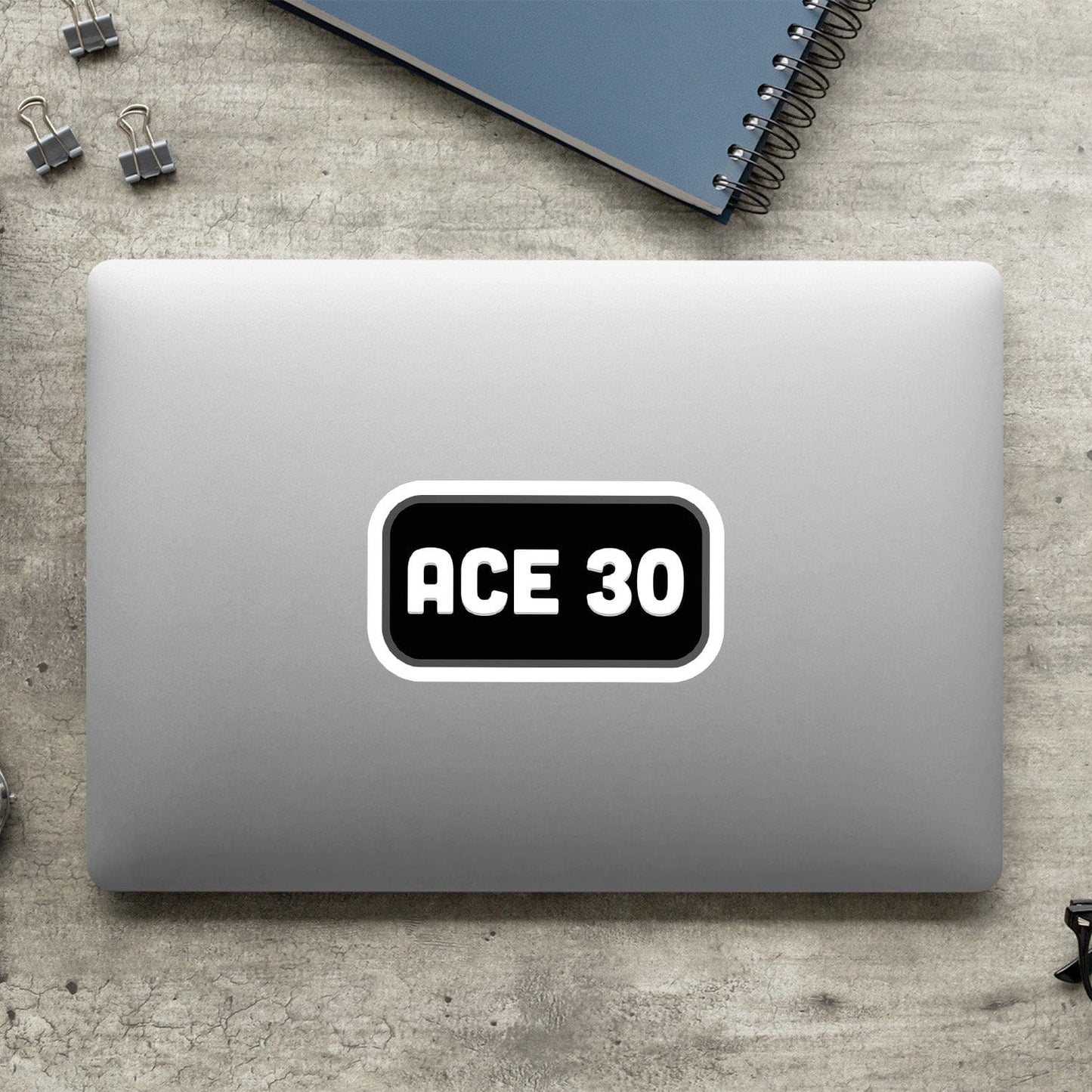 KC Swag Kansas City Royals black, white Ace 30 Patch vinyl die cut decal sticker on closed laptop back