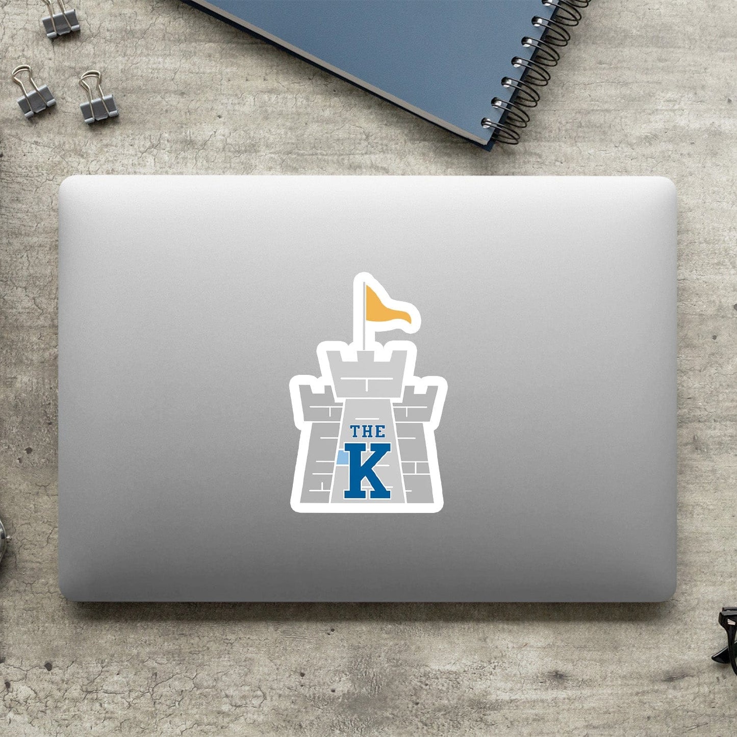 KC Swag Kansas City Royals blue, powder, gold, grey THE KASTLE vinyl die cut decal sticker on closed laptop back