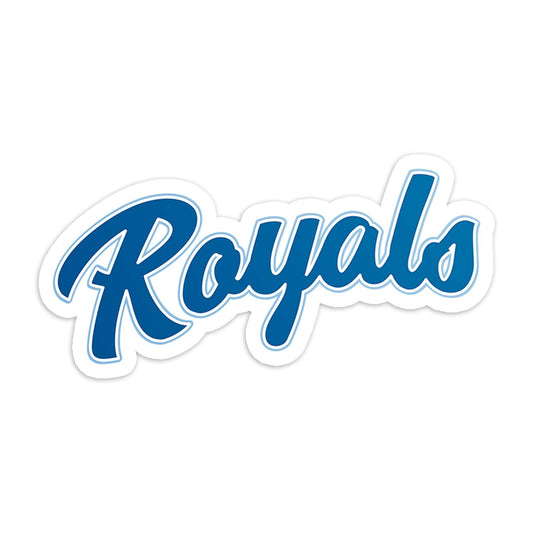 KC Swag Kansas City Royals blue, powder Royals Scrip vinyl die cut decal sticker 