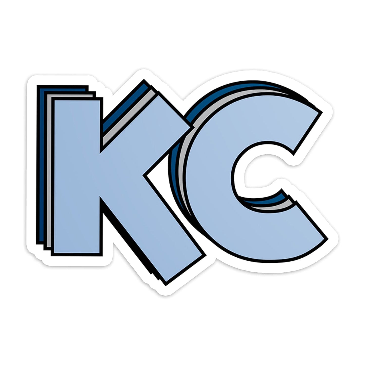 KC Swag Sporting Kansas City powder, silver, navy Stacked Powder KC vinyl die cut decal sticker 