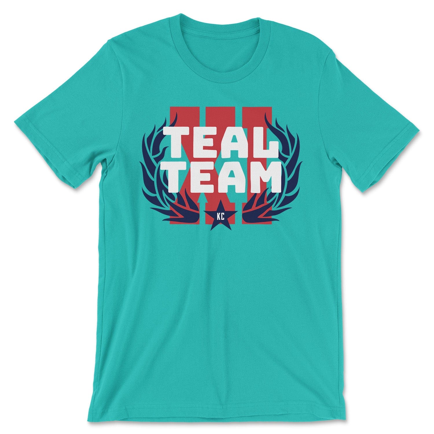 KC Swag Kansas City Current TEAL TEAM X! on teal unisex t-shirt