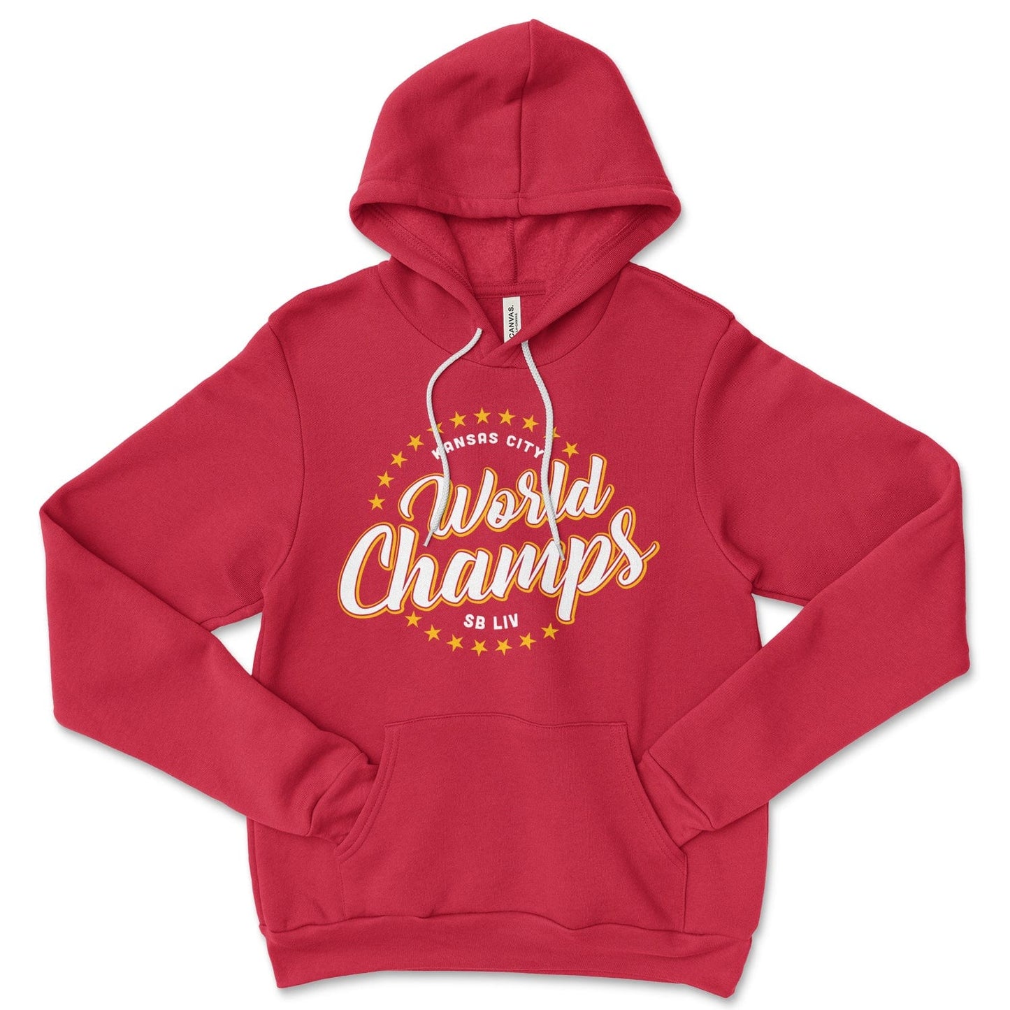 KC Swag Kansas City WORLD CHAMPS SBLIV on red fleece pullover hoodie