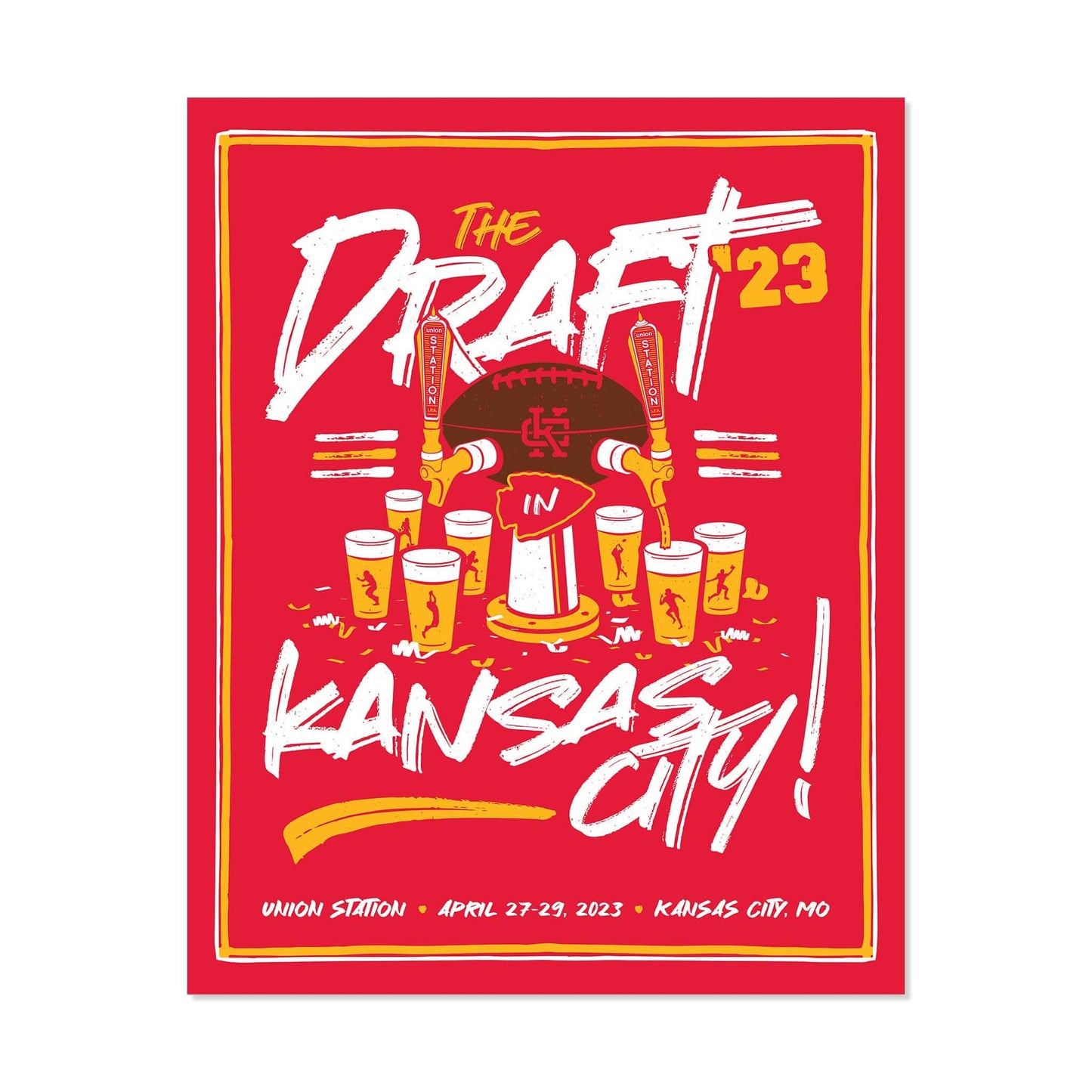 KC Swag Kansas City Chiefs DRAFTIN" IN KC red gold white matte poster 